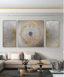 Gold Frame 50*70 - 70*70 - 50*70 Cm Crystall Porsalein Painting Style For Living Room
